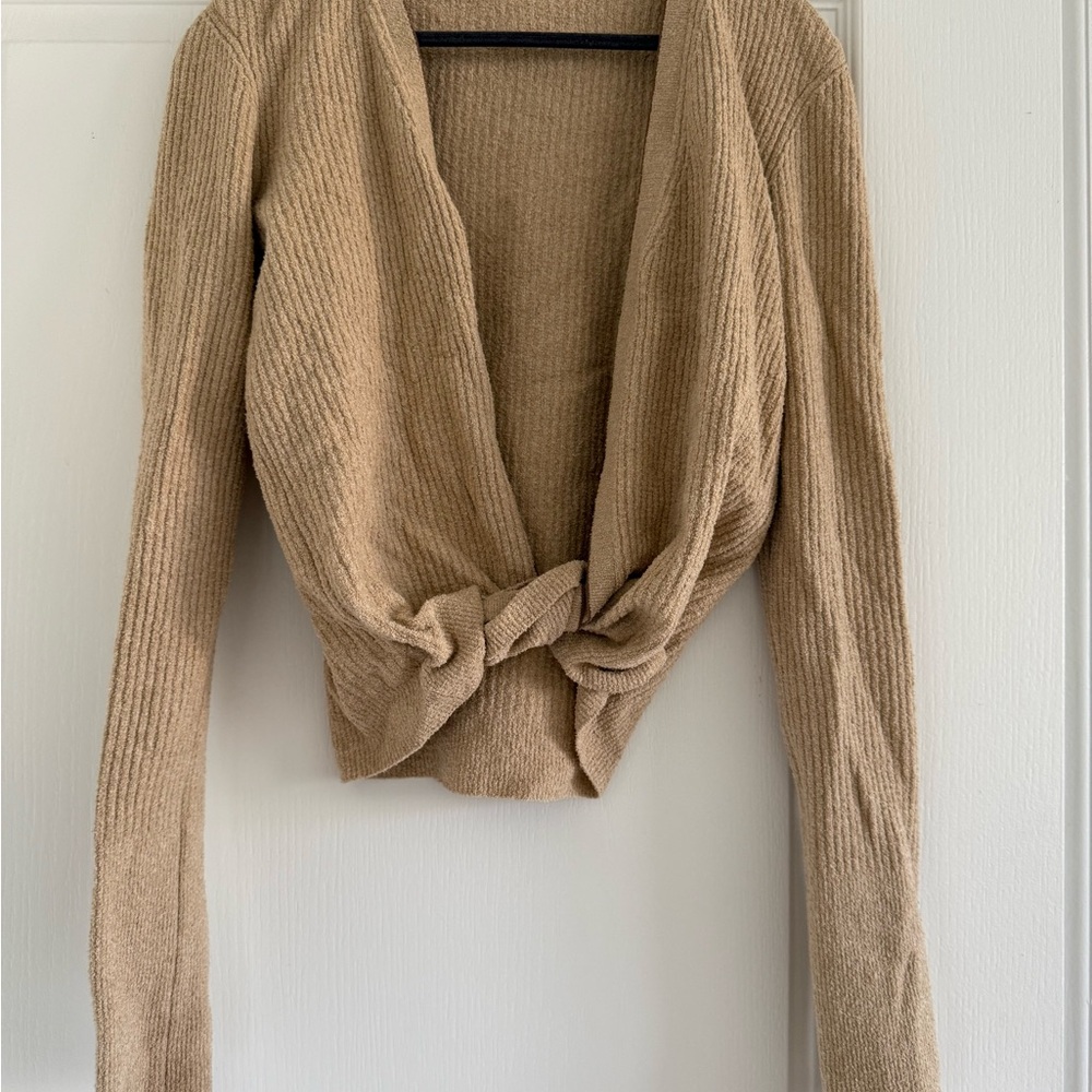 Beige Knitted Women's Sweater